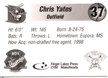 1998 Auburn Doubledays #NNO Chris Yates Back