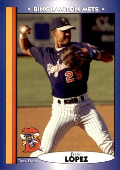 1998 Blueline Q-Cards Binghamton Mets #19 Jose Lopez Front