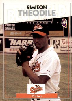 1998 Blueline Q-Cards Bluefield Orioles #8 Simieon Theodile Front