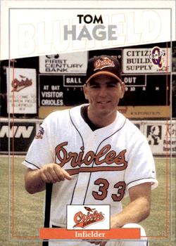 1998 Blueline Q-Cards Bluefield Orioles #20 Tom Hage Front