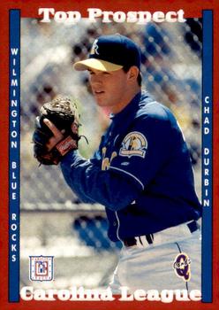 1998 Blueline Q-Cards Carolina League Top Prospects #12 Chad Durbin Front