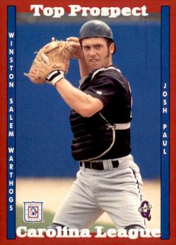 1998 Blueline Q-Cards Carolina League Top Prospects #20 Josh Paul Front