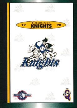 1998 Blueline Q-Cards Charlotte Knights #1 Team Logo Front