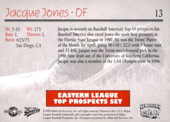 1998 Multi-Ad Eastern League Top Prospects #13 Jacque Jones Back
