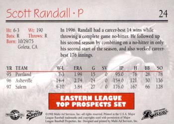 1998 Multi-Ad Eastern League Top Prospects #24 Scott Randall Back