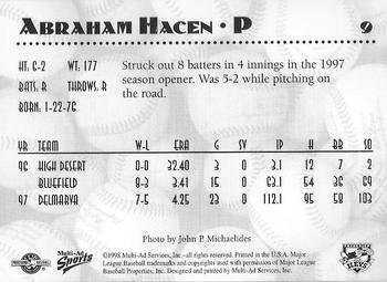 1998 Multi-Ad Frederick Keys #9 Abraham Hacen Back
