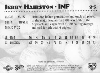 1998 Multi-Ad Frederick Keys #25 Jerry Hairston Back