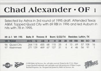 1998 Multi-Ad Jackson Generals #1 Chad Alexander Back