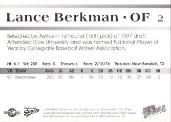 1998 Multi-Ad Jackson Generals #2 Lance Berkman Back