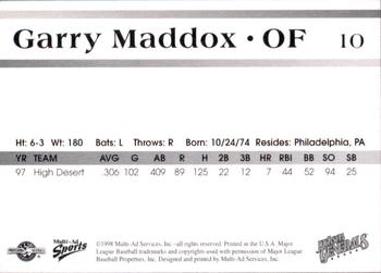 1998 Multi-Ad Jackson Generals #10 Garry Maddox Jr. Back