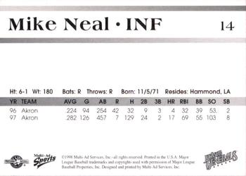 1998 Multi-Ad Jackson Generals #14 Mike Neal Back