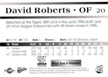1998 Multi-Ad Jacksonville Suns #20 David Roberts Back
