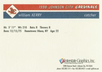1998 Johnson City Cardinals #NNO William Kerry Back