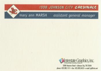 1998 Johnson City Cardinals #NNO Mary Ann Marsh Back