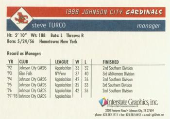 1998 Johnson City Cardinals #NNO Steve Turco Back