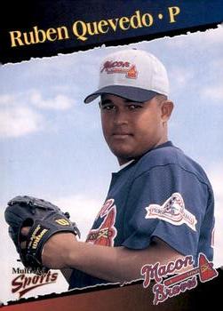 1998 Multi-Ad Macon Braves #14 Ruben Quevedo Front