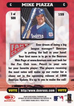 1998 Donruss - Press Proofs Gold #159 Mike Piazza Back