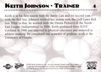 1998 Multi-Ad Michigan Battle Cats #4 Keith Johnson Back