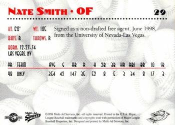 1998 Multi-Ad New Jersey Cardinals #29 Nate Smith Back