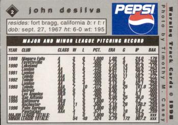 1998 Warning Track New Jersey Jackals #2 John DeSilva Back