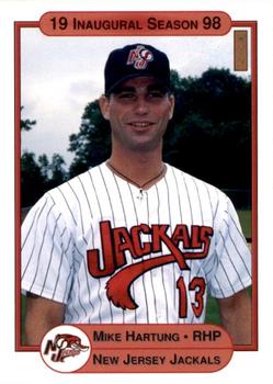1998 Warning Track New Jersey Jackals #13 Mike Hartung Front