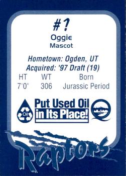 1998 Ogden Raptors #NNO Oggie Back