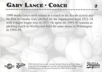1998 Multi-Ad Omaha Royals #2 Gary Lance Back