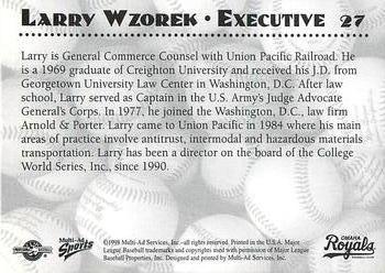 1998 Multi-Ad Omaha Royals #27 Larry Wzorek Back