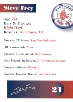1998 Dunkin' Donuts Pawtucket Red Sox #NNO Steve Frey Back