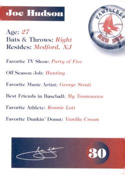 1998 Dunkin' Donuts Pawtucket Red Sox #NNO Joe Hudson Back