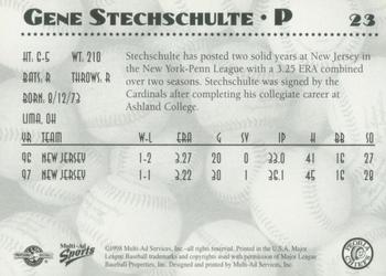 1998 Multi-Ad Peoria Chiefs #23 Gene Stechschulte Back