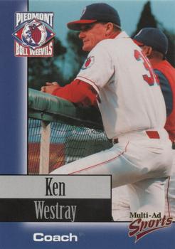 1998 Multi-Ad Piedmont Boll Weevils #2 Ken Westray Front