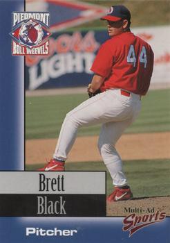 1998 Multi-Ad Piedmont Boll Weevils #4 Brett Black Front