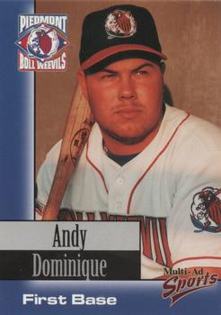 1998 Multi-Ad Piedmont Boll Weevils #8 Andy Dominique Front