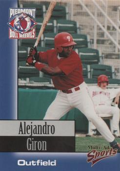 1998 Multi-Ad Piedmont Boll Weevils #15 Alejandro Giron Front