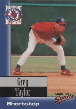 1998 Multi-Ad Piedmont Boll Weevils #25 Greg Taylor Front