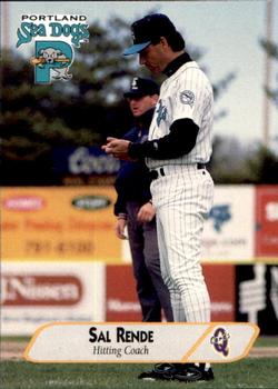 1998 Blueline Q-Cards Portland Sea Dogs #27 Sal Rende Front