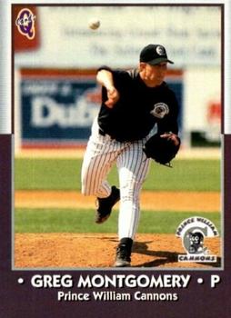 1998 Blueline Q-Cards Prince William Cannons #10 Greg Montgomery Front
