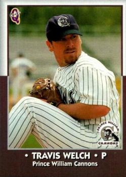 1998 Blueline Q-Cards Prince William Cannons #13 Travis Welch Front
