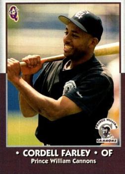 1998 Blueline Q-Cards Prince William Cannons #20 Cordell Farley Front