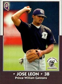 1998 Blueline Q-Cards Prince William Cannons #23 Jose Leon Front