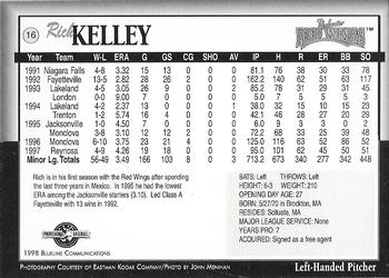 1998 Blueline Q-Cards Rochester Red Wings #16 Rich Kelley Back
