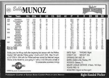 1998 Blueline Q-Cards Rochester Red Wings #20 Bobby Munoz Back
