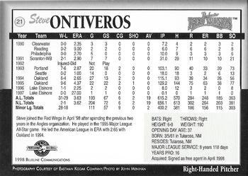 1998 Blueline Q-Cards Rochester Red Wings #21 Steve Ontiveros Back