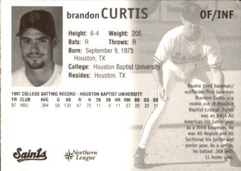 1998 St. Paul Saints #NNO Brandon Curtis Back