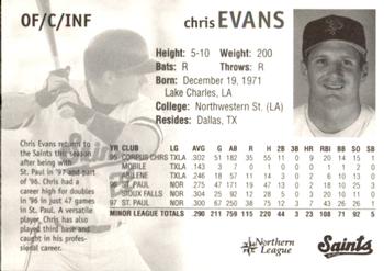 1998 St. Paul Saints #NNO Chris Evans Back