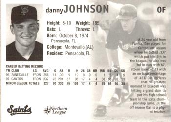 1998 St. Paul Saints #NNO Danny Johnson Back
