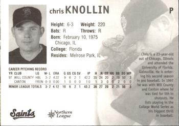 1998 St. Paul Saints #NNO Chris Knollin Back
