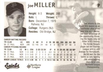 1998 St. Paul Saints #NNO Joe Miller Back