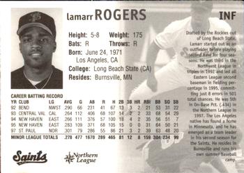 1998 St. Paul Saints #NNO Lamarr Rogers Back